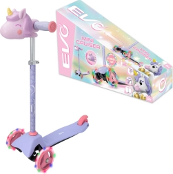 EVO Light Up Mini Cruiser børne-trehjulet løbehjul med LED-hjul Enhjørning