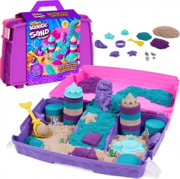 kinetic sand mermaid palace – bærbart sæt med glitrende sand og tilbehør 934 g
