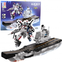 Konstruktionssæt hangarskib og robot 2-i-1, 737 dele