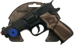 Politimetallpistol til knaldhætter, sort, 8 skud