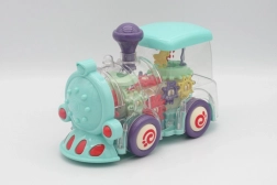 Gennemsigtigt legetøjstog med lys og musik