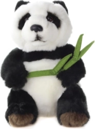 Plysbamse panda med bambus 18 cm
