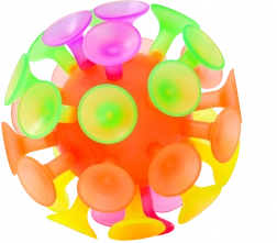 Sporto bold med sugekopper og lys 10 cm