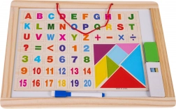 Dobbelt-sidet trætavle med tilbehør