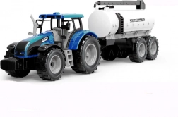 Traktor med svinghjul og trailer