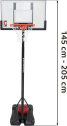 Justerbar basketballkurv 205 cm med tilbehør