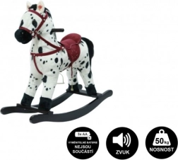 Plys gyngehest på batterier med lyd og bevægelse – Hvidbrun