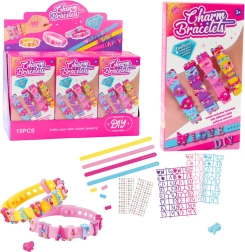 Gør det selv-sæt til armbånd med bogstavvedhæng – 4 justerbare armbånd