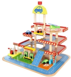 Træparkeringshus med garage til børn