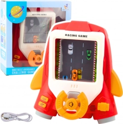 Børnenes racingsimulator Raketa med rat og lyde – rød