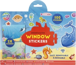 Kreativt sæt med vinduesklistermærker og scener