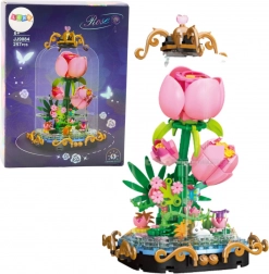 Konstruktionssæt evig rose i kuppel – dekorativ komposition 257 dele