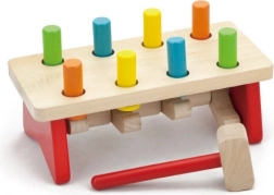 Træ-bankebænk med farvede pinde VIGA