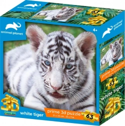 3D-puslespil Animal Planet hvid tiger 63 brikker
