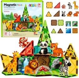 Magnetiske byggeklodser Zoo – vilde dyr fra junglen (27 dele)