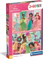 Clementoni puslespil Disney prinsesser 2×60 brikker