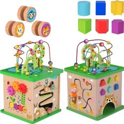 TOOKY TOY træ læringskube 5-i-1 med dyr