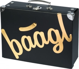 Sammenklappelig skolekuffert Gold med beslag fra Baagl
