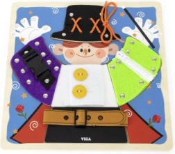 VIGA træ-manipulationstavle tryllekunstner montessori – lynlåse, knapper og spænder