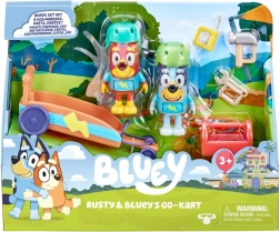 Bluey Gokart-figursæt med 2 hundefigurer