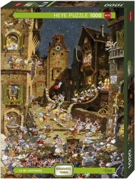 Puslespil 1000 brikker – romantisk by, nat