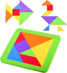 Skumpuslespil tangram – farverig logisk puslespil