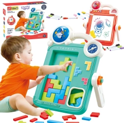 Woopie dobbeltsidet tegnetavle 2 i 1 med Tetris-spil