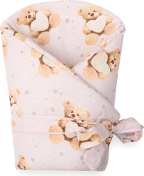 Baby svøb New Baby Love Teddy 80×80 cm pink