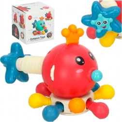 Sensorisk legetøj bidetøj til babyer blæksprutte Bibi-Inn rød