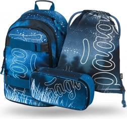 Skolesæt BAAGL Skate Steel: rygsæk, penalhus og pose