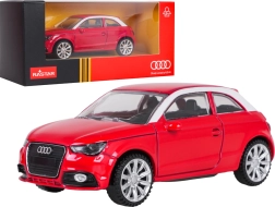 Audi A1 RASTAR-model i metal i målestoksforholdet 1:43, rød