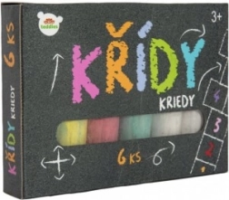 Farverige kridt til fortov i æske