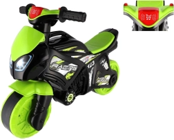 børne løbecykel motorcykel grøn-sort med lys og lyde