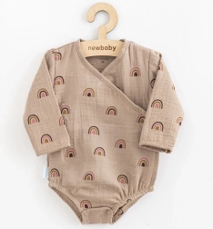 Baby-muslinbody med sidelukning NEW BABY Rainbow, størrelse 80 (9–12 måneder)