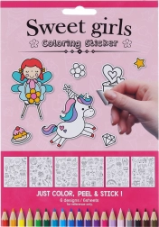 Farvelægningsmærkater til piger