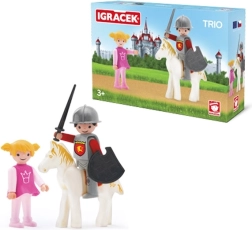 Igráček trio prinsesse, ridder og hvid hest