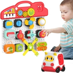 Woopie Montessori Børne Manipulationspanel Farverigt Aktivt Panel