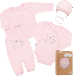 Babystartsæt til fødegangen New Baby Sweet Bear rosa 62 (3–6 m)