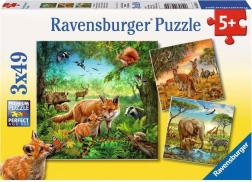 Ravensburger puslespil Dyr 3×49 brikker