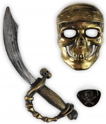 Piratkostumesæt med maske, øjenklap og sværd