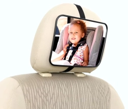Børnespejl til bilen på nakkestøtten, justerbart 18,8 × 13,5 cm
