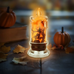 Halloween LED-lys med flagermus og orange lys