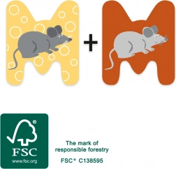 small foot træbogstav m med mus