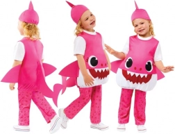 Baby Shark kostume lyserød til børn 3-4 år