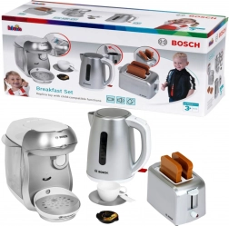 BOSCH mini morgenmadssæt – legetøjskaffemaskine, brødrister og elkedel med lyde 3+