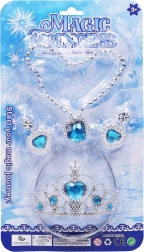 Børnesæt med smykker: krone, halskæde og øreringe