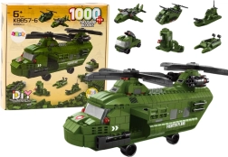 Militær grøn helikopter byggesæt 1000 stk