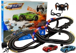 Racerbane 1:43 med 2 biler Top Turbo med lys, længde 7,6 m