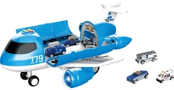 Flystationssæt med lys- og lydeffekter 40 cm med 6 biler
