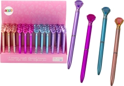 Kuglepen med diamant, mat, blå blæk 0,7 mm